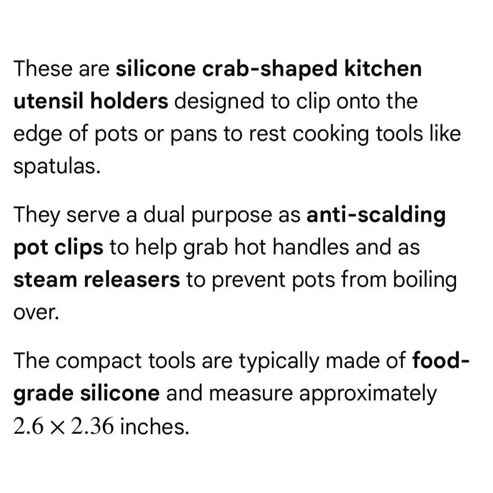Set Of 2 Silicone Crab-Shaped Kitchen Utensil Holders